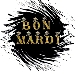 Gif animé Bon mardi noir doré